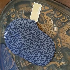 Michael Kors Women Hat Navy Blue MK logo One Size